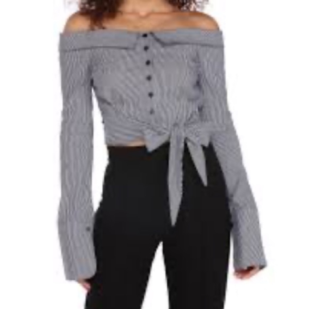 Off the shoulder dress shirt